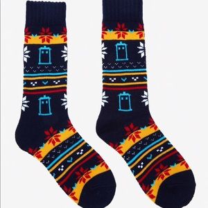 NWT Doctor Who: Size 4-10 Cozy Tardis Crew Socks